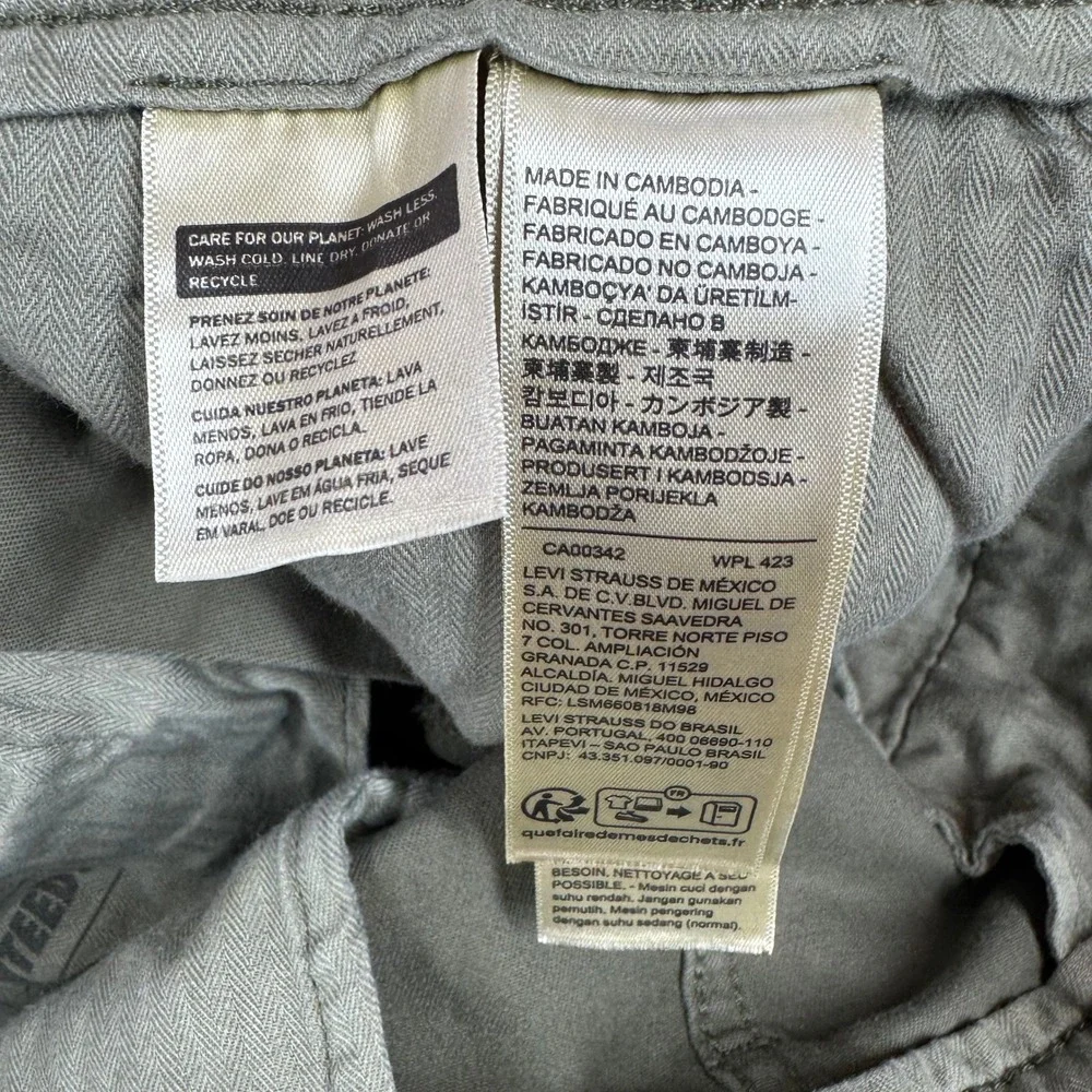 Levis XX Chino Standard Taper Pants Mens 38x31 Olive Green 17196-0001